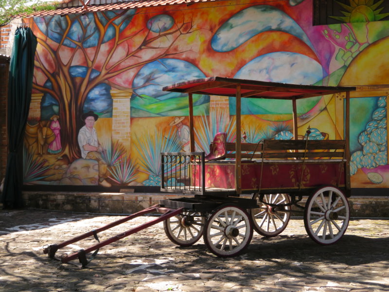 Mural sets the scene in the courtyard